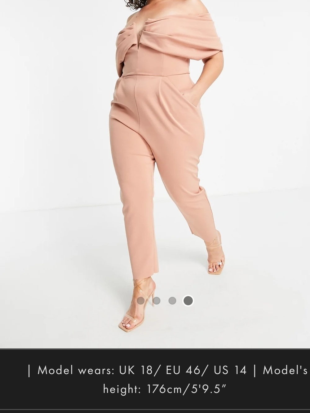 ASOS Off-Shoulder Rose Blush Jumpsuit